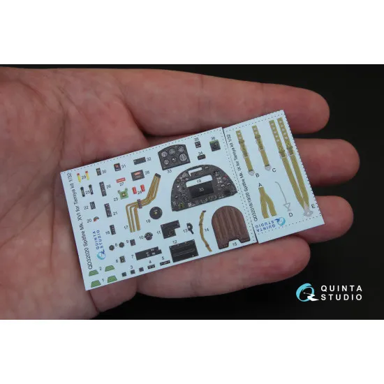 Quinta QD32020 - 1/32 3D Printed Coloured Interior for Spitfire Mk.XVl Tamiya Quinta QD32020 - 1/32 3D Printed Coloured Interior for Spitfire Mk.XVl Tamiya