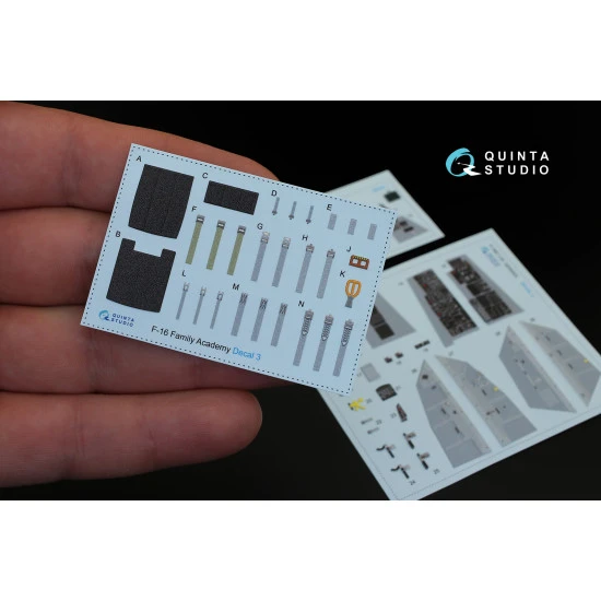 Quinta QD32023 - 1/32 3D-Printed coloured interior for F-16D Academy kit