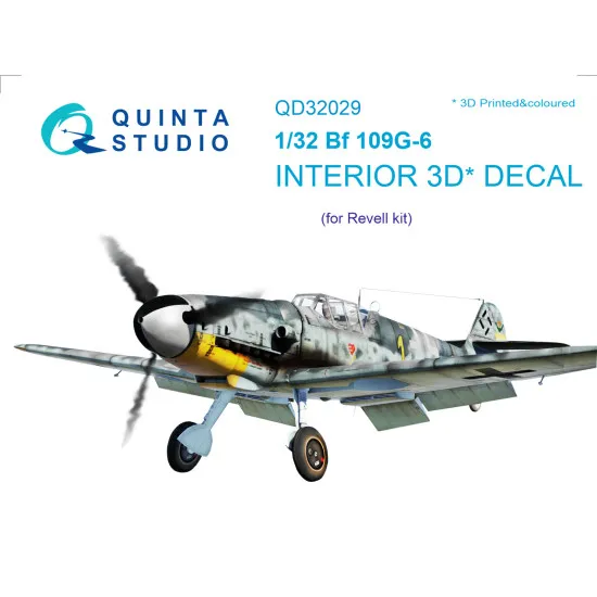 Quinta QD32029 - 1/32 3D-Printed coloured Interior for Bf 109G-6 Revell kit