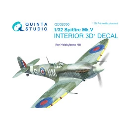 Quinta QD32030 - 1/32 3D-Printed Interior for Spitfire Mk.V (Hobbyboss kit)