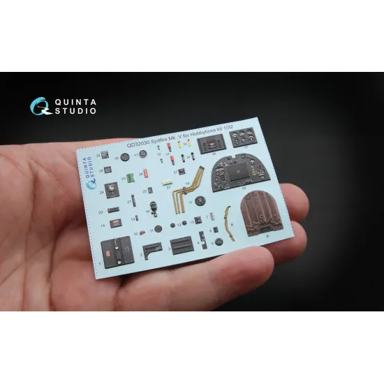 Quinta QD32030 - 1/32 3D-Printed Interior for Spitfire Mk.V (Hobbyboss kit)