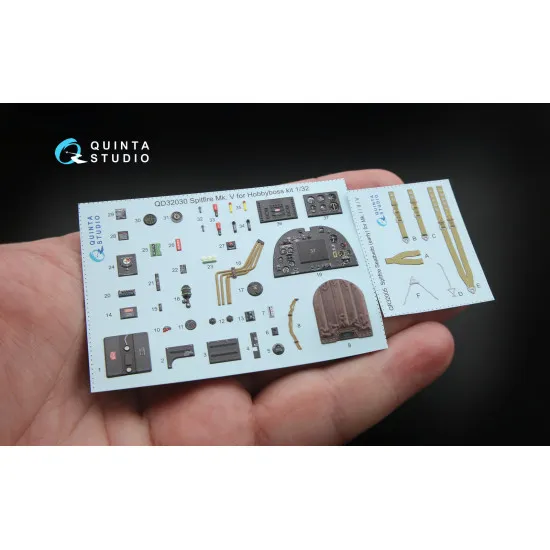 Quinta QD32030 - 1/32 3D-Printed Interior for Spitfire Mk.V (Hobbyboss kit)