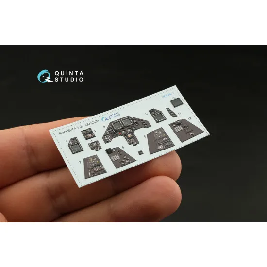Quinta QD32031 - 1/32 3D-Printed and Coloured Interior for F-16I (Academy Kit)