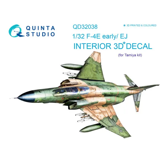Quinta QD32038 - 1/32 3D-Printed interior for F-4E early/F-4EJ (Tamiya kit) Quinta QD32038 - 1/32 3D-Printed interior for F-4E early/F-4EJ (Tamiya kit)