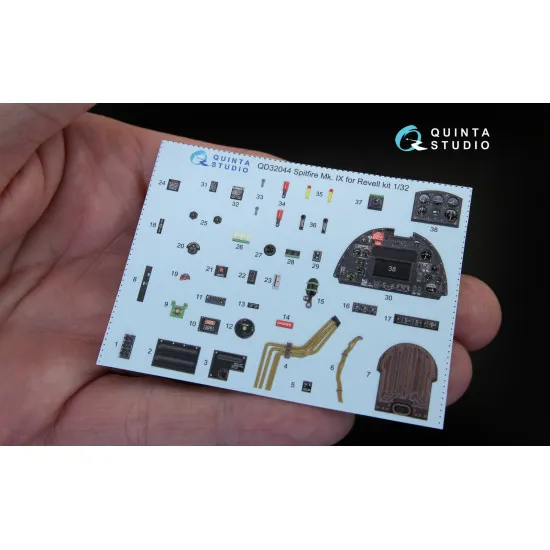 Quinta QD32044 - 1/32 3D Printed & Coloured Interior for Spitfire Mk. IX (Revell)