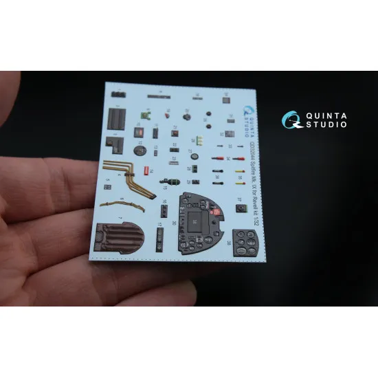 Quinta QD32044 - 1/32 3D Printed & Coloured Interior for Spitfire Mk. IX (Revell)