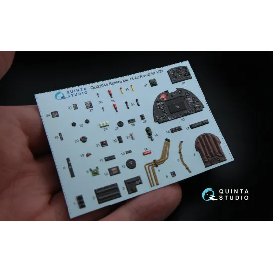 Quinta QD32044 - 1/32 3D Printed & Coloured Interior for Spitfire Mk. IX (Revell)