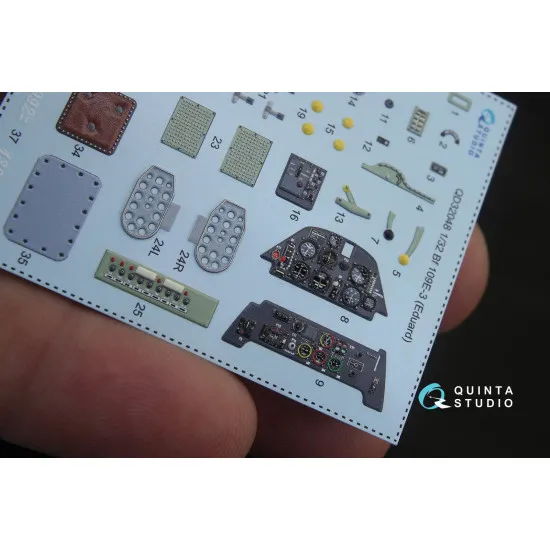 Quinta QD32048 - 1/32 3D-Printed coloured Interior for Bf 109E-3 Eduard kit