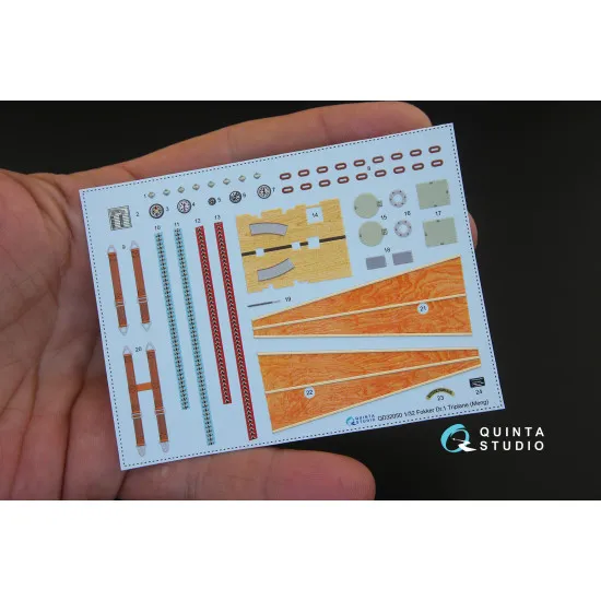 Quinta QD32050 - 1/32 3D-Printed & coloured interior for Fokker Dr.1 (Meng kit)