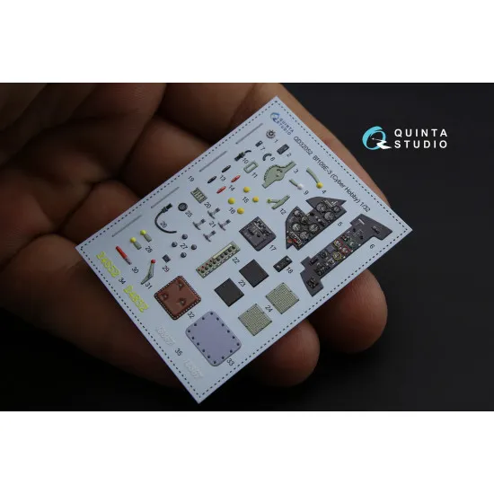 Quinta QD32052 - 1/32 Bf 109E-3 3D-Printed interior (for Cyber-hobby/Dragon kit)