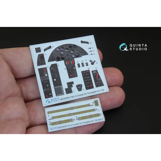 Quinta QD32054 - 1/32 3D-Printed colored interior for F4U-4 Trumpeter kit