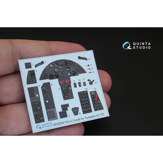 Quinta QD32054 - 1/32 3D-Printed colored interior for F4U-4 Trumpeter kit