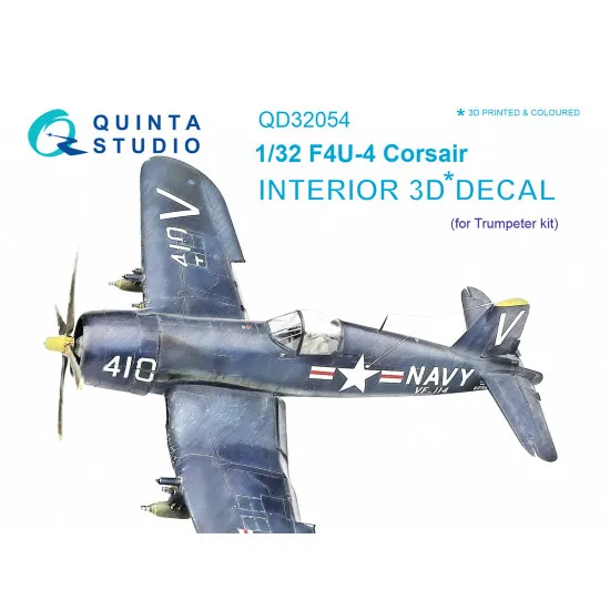 Quinta QD32054 - 1/32 3D-Printed colored interior for F4U-4 Trumpeter kit