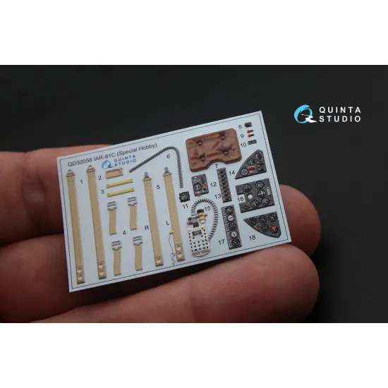 Quinta QD32056 - 1/32 3D-Printed Interior for IAR - 81C (Special Hobby kit)