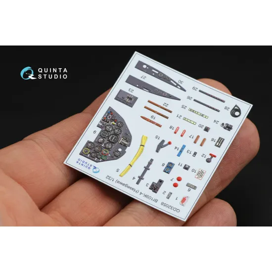 Quinta QD32058 - 1/32 3D-Printed coloured interior for Bf 109K-4 Hasegawa kit