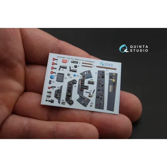Quinta QD32061 - 1/32 3D-Printed colored interior for FW 190D-9 (Hasegawa)