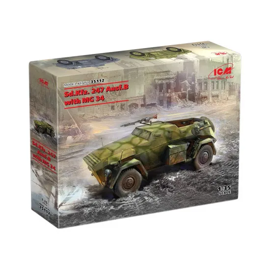 ICM 35112 - 1/35 Sd.Kfz. 247 Ausf.B with MG 34 machine gun scale model kit