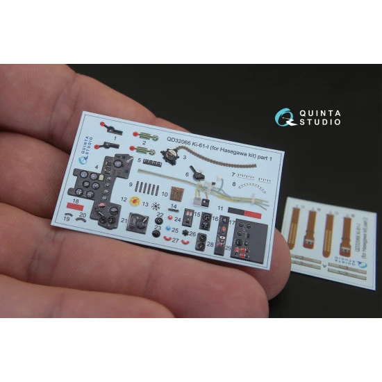 Quinta QD32066 - 1/32 3D-Printed coloured Interior for Ki-61 Hasegawa kit