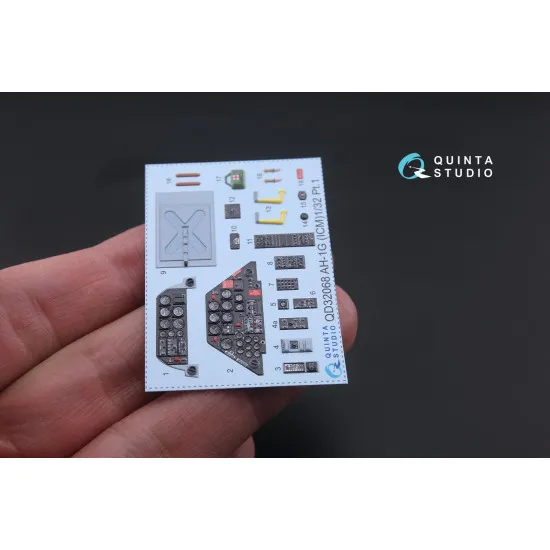 Quinta QD32068 - 1/32 3D-Printed & coloured interior for AH-1G Cobra (ICM kit)