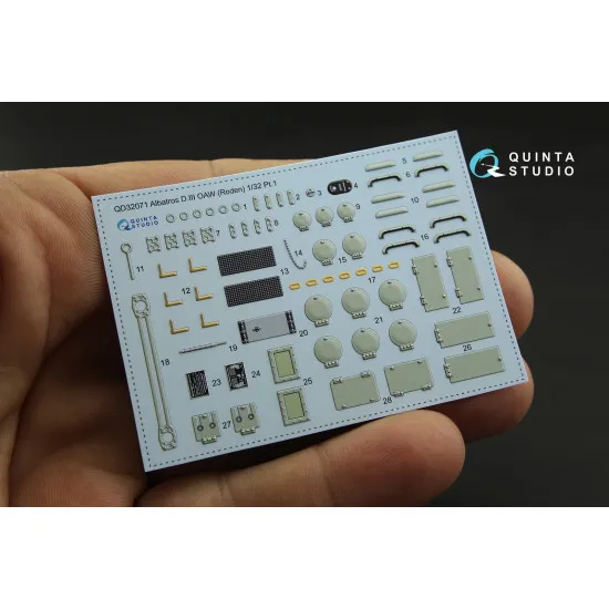 Quinta QD32071 - 1/32 3D-Printed Interior for Albatros D.III OAW (Roden kit)