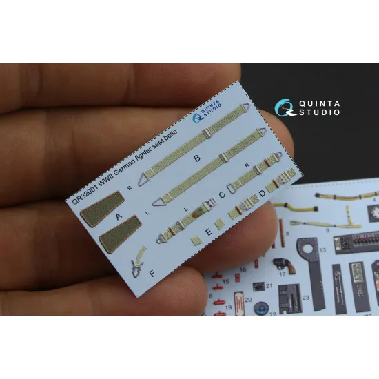 Quinta QD32075 - 1/32 He 162 3D-Printed colored interior for Revell kit