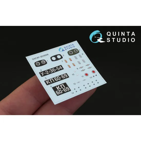 Quinta QD35006 - 1/35 GAZ-M1 3D-Printed & Coloured Interior for Zvezda Kits
