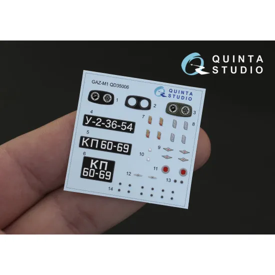 Quinta QD35006 - 1/35 GAZ-M1 3D-Printed & Coloured Interior for Zvezda Kits