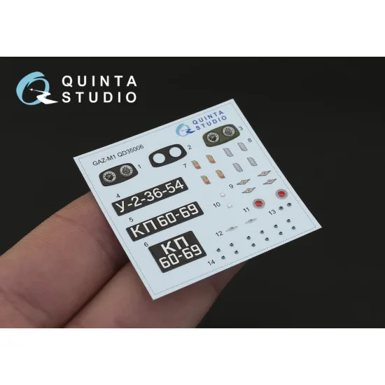 Quinta QD35006 - 1/35 GAZ-M1 3D-Printed & Coloured Interior for Zvezda Kits