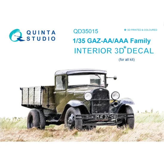 Quinta QD35015 - 1/35 3D-Printed & Coloured Interior for GAZ-AA/AAA Family (All Kit)