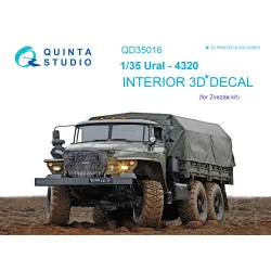 Quinta QD35016 - 1/35 3D-Printed & Coloured Interior for Ural-4320 Zvezda Kit