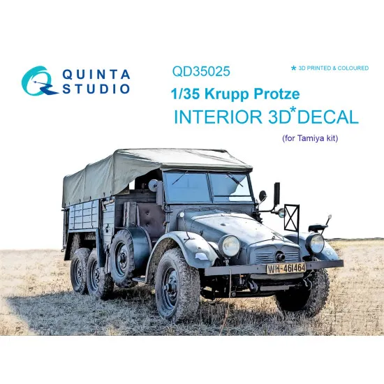 Quinta QD35025 - 1/35 3D-Printed & Coloured Interior for Krupp Protze Tamiya Kit
