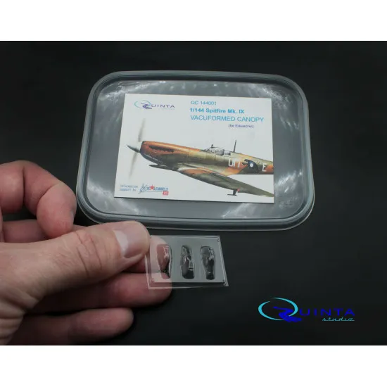 Quinta QC144001 - 1/144 Spitfire Mk.IX vacuformed clear canopy 3 pcs (for Eduard)