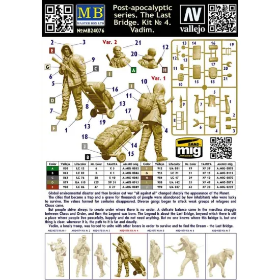 Us Stock Master Box 24076 - 1/24 Post-apocalyptic Series. The Last Bridge. Kit No. Vadim