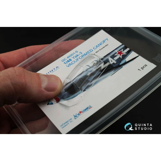 Quinta studio's QC48001-S - 1/48 Vacuformed clear canopy, 1 pcs for Yak-3 (Zvezda kit)