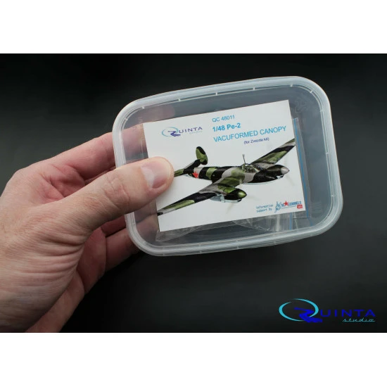 Quinta studio's QC48011 - 1/48 Vacuformed clear canopy for Pe-2 (Zvezda kits)