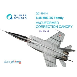 Quinta studio's QC48014 - 1/48 Vacuformed clear canopy for MiG-25 correction (ICM kit)