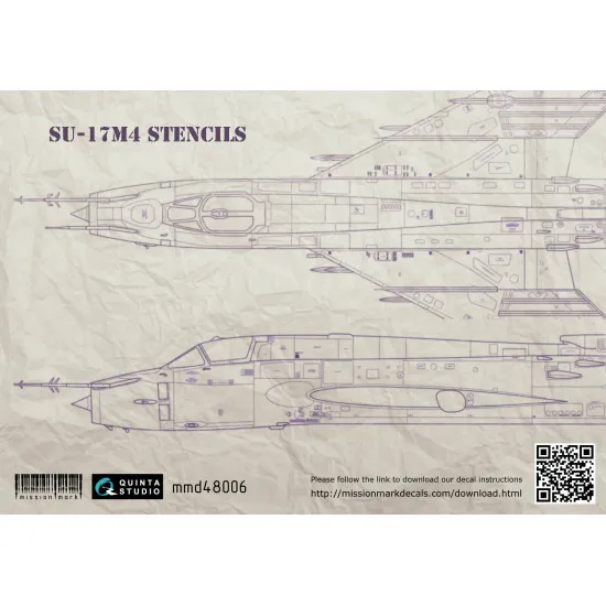 Quinta studio's MMD48006 - 1/48 Decal for Su-17M4 stencil
