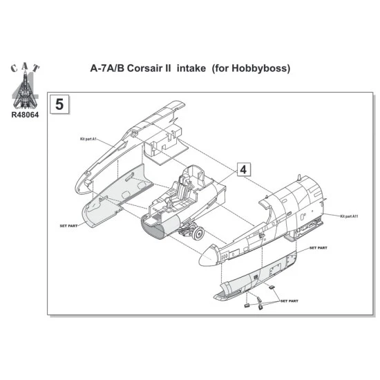 CAT4 R48064 - 1/48 - A-7A/B Corsair II intake (for Hobbyboss)