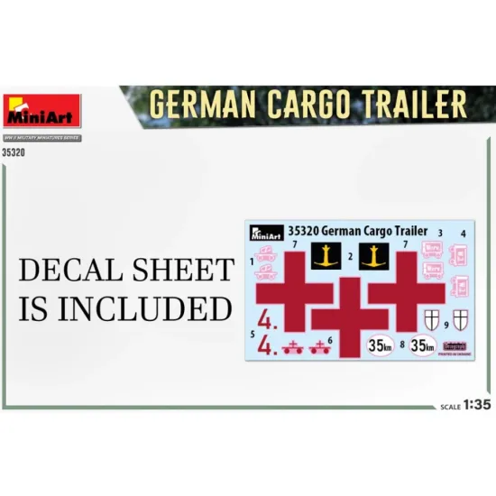 Us Stock Miniart 35320 - 1/35 German Cargo Trailer Scale Plastic Model Kit