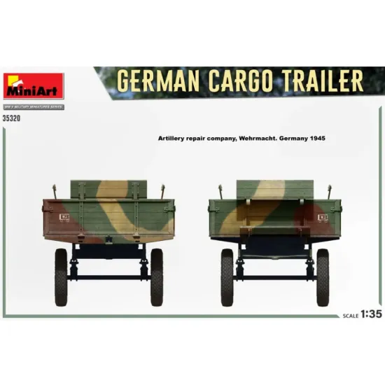 Us Stock Miniart 35320 - 1/35 German Cargo Trailer Scale Plastic Model Kit