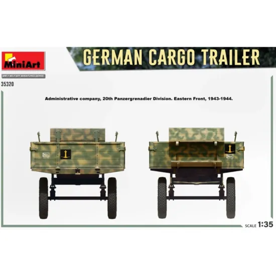Us Stock Miniart 35320 - 1/35 German Cargo Trailer Scale Plastic Model Kit