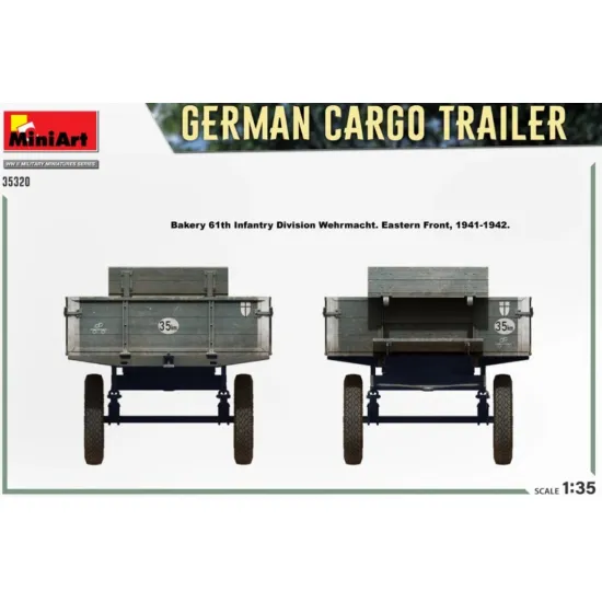 Us Stock Miniart 35320 - 1/35 German Cargo Trailer Scale Plastic Model Kit