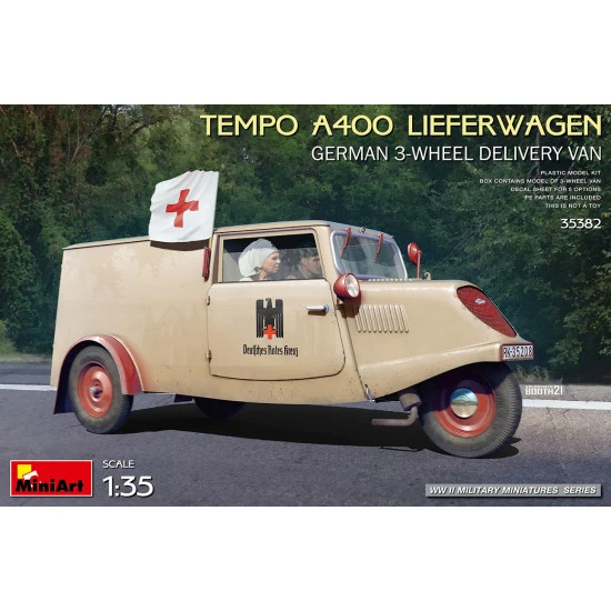 Miniart 35382 - 1/35 TEMPO A400 LIEFERWAGEN. GERMAN 3-WHEEL DELIVERY VAN