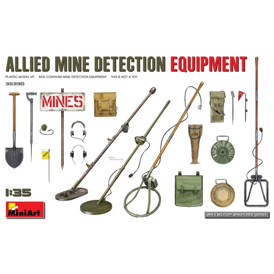 Miniart 35390 - 1/35 ALLIED MINE DETECTION EQUIPMENT scale model kit Miniart 35390 - 1/35 ALLIED MINE DETECTION EQUIPMENT scale model kit