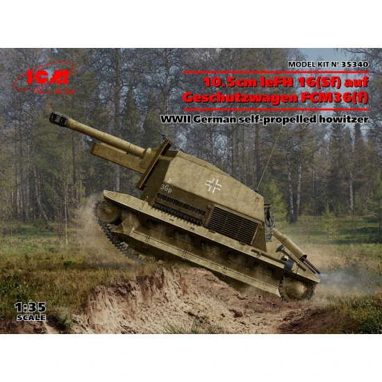 ICM 35340 - 1/35 10.5cm leFH 16(Sf) auf Geschutzwagen FCM36 (f) WWII