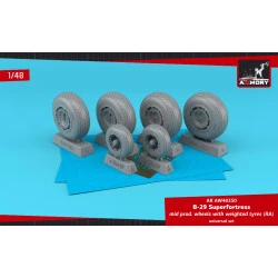 Armory AW48350 - 1/48 B-29 Superfortress mid production wheels w/ weighted tyres