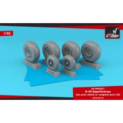 Armory AW48351 - 1/48 B-29 Superfortress late production wheels w/ weighted (GS)