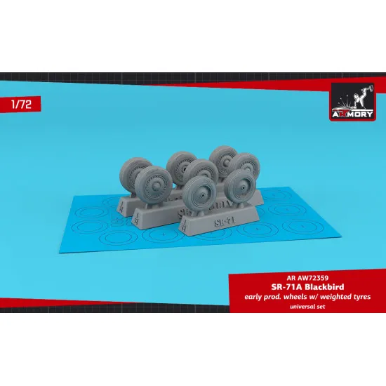 Armory AW72359 - 1/72 SR-71A Blackbird early type wheels w/ weighted tires