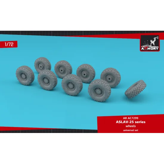 Armory AC7299 - 1/72 ASLAV-25 series wheels w/ 325/85 R16 XML tires