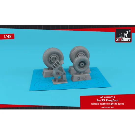 Armory AW48039 - 1/48 Sukhoj Su-25 Frogfoot wheels w/ weighted tires & mudguard